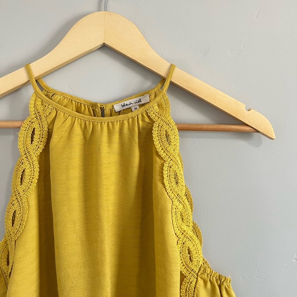 blueh ciel | Mustard Yellow High Neck Tank Top